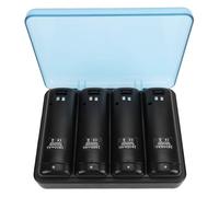 Cocoarm Caricabatterie Adatto per Telecomando, Stazione di Ricarica Batteria Remota ABS 4 in 1 con 4 Pacchetti NiMH da 2800 MAh, Stato LED, Dock Alimentato Tramite USB per Utenti Remoti (BLACK)