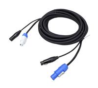 Cocoarm Cavo Combinato Segnale XLR Alimentazione CA, Prolunga OFC 23 AWG con Conduttori di Alimentazione 3x2,5 mm², Cavo XLR Maschio-femmina 10 A per Illuminazione Scenica, Eventi Concerti (7.6M)