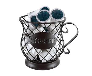 Cocoarm Cestello per Capsule di caffè Supporto in Ferro per Cialde di caffè, Organizzatore di Cialde di caffè L'esclusiva Struttura Cava Previene la Muffa delle Capsule, Cestello (BLACK)