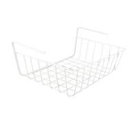 Cocoarm Cestino da Appendere Sotto la Mensola Cestino in Filo Metallico Sotto la Mensola Cestino Organizzatore per Mensola Sotto il Mobile Cestino Multifunzione in Metallo per Ufficio (L Bianco)