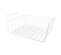Cocoarm Cestino da Appendere Sotto la Mensola Cestino in Filo Metallico Sotto la Mensola Cestino Organizzatore per Mensola Sotto il Mobile Cestino Multifunzione in Metallo per Ufficio (M Bianco)