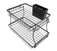 Cocoarm Cestino Portafrutta a 2 Livelli, Organizer Staccabile in Ferro, 12,2x8,7 Pollici, for e Piano di Lavoro