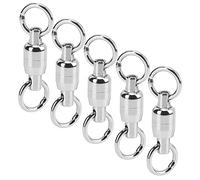 Cocoarm Connettore Girevole da Pesca da 5 Pezzi, Acciaio Inossidabile, Elevata Resistenza alla Trazione, Rotazione Flessibile, Ideale per Applicazioni di Pesca Pesanti (6#) (6#)