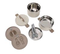 Cocoarm Contenitore per Alimenti Coibentato in Acciaio Inossidabile 304 Lunch Box Termico Impilabile Rotondo con Cucchiaio Multi Scomparto Resistente Alle Perdite per Scuola, Ufficio, Viaggi,