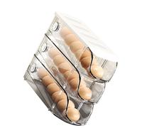 Cocoarm Contenitore per Uova da Frigorifero da 3 Pezzi, Contenitore per Uova Impilabile in Plastica con Design a Rotolamento Automatico, Accesso Al Cassetto Estraibile, Struttura Sigillata per (WHITE)