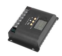 Cocoarm Controller Solare, Regolatore di Carica Solare LCD ABS 12V 24V 48V Identificazione Automatica, Protezione PWM Impostazioni Timer di Ricarica USB per Sistemi Solari RV Boat Farm (30A)