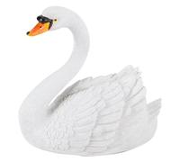 Cocoarm Decorazione a Cigno a Resina Galleggiante, Figurina del Cigno Bianco Realistico per Decorazione del Giardino con Stagno con Design di Parte del Ferie di Resina Sintetica