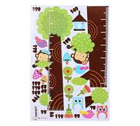 Cocoarm Diagramma di Altezza dei Bambini Adesivi - Adesivo da Parete Dell'albero del Gufo per la Camera da Letto e il Soggiorno - Autoadesivo e Design Rimovibile