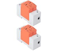 Cocoarm Dispositivo di Protezione Contro le Sovratensioni SPD 2P Interruttore Automatico Ignifugo per PC CA 420 V Montaggio su Guida con Finestra Visiva Design Staccabile per la Distribuzione (Imax: