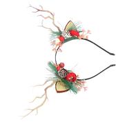 Cocoarm Fascia per Capelli con di Fiori e Corna di Cervo, Accessorio per Costume da Fata in Plastica con Decorazioni Ad Ago di Pino per Adulti e Bambini (Tipo 2)