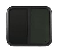 Cocoarm Finestra per, Finestra Scorrevole Arrotondata con Vetro Temperato Colorato da 4 Mm, Telaio in Lega di Alluminio, Schermo per la Privacy e Guarnizione, 32,7 X 28,7 Pollici per Rimorchio (per