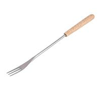 Cocoarm Forchetta per Arrostire in Acciaio Inossidabile con Spiedo per Barbecue, 26,5 Cm, con Manico in Legno, per Picnic in Campeggio e Feste Barbecue, Superficie Liscia, Impugnatura per Protezione