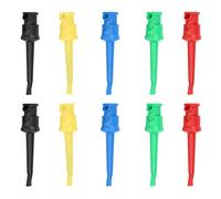 Cocoarm Ganci di Prova per Multimetro, Kit di Presa per IC SMD Placcato Oro 10 Pezzi per Saldatura di Cavi SMT/SMD IC D20 (Rosso, giallo, blu e verde)