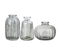 Cocoarm Glas Blumenvasen Set 3er, Set Vasetti Decorativi per Fiori con Piccole Aperture in Blu Verde Grigio Oro Bianco per Decorazione Tavolo Idee (3)