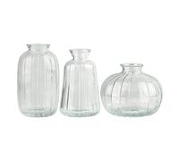 Cocoarm Glas Blumenvasen Set 3er, Set Vasetti Decorativi per Fiori con Piccole Aperture in Blu Verde Grigio Oro Bianco per Decorazione Tavolo Idee (1)