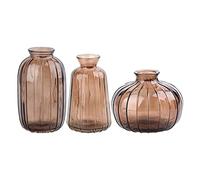 Cocoarm Glas Blumenvasen Set 3er, Set Vasetti Decorativi per Fiori con Piccole Aperture in Blu Verde Grigio Oro Bianco per Decorazione Tavolo Idee (5)