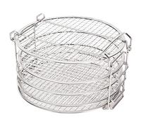 Cocoarm Griglia per Friggitrice Griglia per Essiccatore in Acciaio Inossidabile con 5 Vassoi Impilabili e Antiscottatura 20 X 12,5 Cm per Friggitrice Foodi per l'essiccazione Domestica