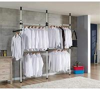 Cocoarm - Guardaroba telescopico per guardaroba, con barre trasversali, altezza e larghezza regolabili, per camera, 3 Barres