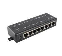 Cocoarm Iniettore PoE Passivo Alimentatore PoE a 8 Porte in Plastica DC 12V a 48V 10 Midspan RJ45 100 Mbps per Telecamere IP Splitter Configurazione di Rete Sorveglianza Home Office