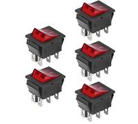Cocoarm Interruttore a Bilanciere, Interruttore On/off a 6 Pin in ABS 50 Pezzi, 2 Posizioni 125 250 V KCD4 per Erogatore d'acqua Caffettiera Tapis Roulant, Marcature Chiare Dimensioni Compatte