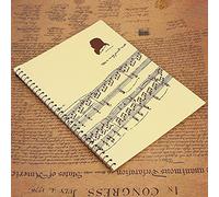 Cocoarm Ispirazione Musicale, Carta di qualità Premium, Ampie Pagine 50, Nota Nera per Scrittori di Canzoni con Orso Giallo, Pratico Taccuino da Stave per la Copia e la Scrittura di Punteggi