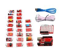 Cocoarm Kit Didattico per Scheda di Sviluppo, Kit Didattico per Programmazione ABS con Software Grafico, Sensori Multipli, Modulo LED e Cavi, per Studenti Principianti Educazione Fai-da-te