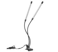 Cocoarm Lampada da Coltivazione a LED da 20 W, Spettro Completo, con Doppia Testa in PVC e Alluminio, a Collo d'oca a 360 Gradi, Timer 3H 6H 9H per Fiori di Ortaggi in Serra da Interno