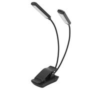 Cocoarm Lampada da Lettura a LED, Lampada da Libro a LED Ricaricabile Tramite USB, a Clip a Doppia Testa in ABS con 3 modalità di Colore 3 Luminosità Collo di Cigno a 360° per Dormitorio da Studio,