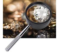 Cocoarm Lente d'ingrandimento Manuale in Metallo con Manico 35X 50 Mm Lente d'ingrandimento Portatile Senza Distorsioni per Artigianato, Ispezione, Lettura, Aiuto Visivo Ideale per