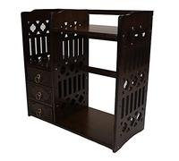 Cocoarm Libreria da Scrivania Libreria da Scrivania in bambù con 3 Cassetti 50x50x24 Cm da Tavolo con 3 Cubi Portaoggetti per Casa, Ufficio, Camera da Letto, Dormitorio, Organizzazione della