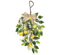 Cocoarm Limone Artificiale Swag Limone Goccia Appeso Parete Seta Tessuto Realistico Giallo 40×60cm con Luci per Casa Cucina Matrimonio Feste Decorazione (2)