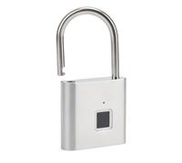 Cocoarm Lucchetto con Impronta Digitale, Sblocco in 0,5 S con Ricarica USB, Luce a 3 Colori, IP54, Memorizza 10 Impronte Digitali per Bagagli, Zaino, Armadietto (SILVER)
