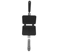 Cocoarm Macchina per Waffle Padella a Doppia Faccia in Lega di Alluminio per Waffle, Padella per Waffle Antiaderente Teglia per Waffle con Manico Lungo per Fornello a Gas Combustibile,