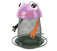 Cocoarm Mangiatoia per Uccelli da Appendere Arte del Ferro Mangiatoia per Uccelli a Luce Solare 16 X 16 X 19 Cm Design a Rana in Ferro Antiruggine per Cortile Esterno Balcone Bird Watching