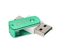 Cocoarm Memory Card Reader, 2 in 1 TF OTG Adapter (GREEN) | Trasferimento dati da telefono a scheda SD, non è necessario il PC, custodia compatta in ABS, plug and play, per