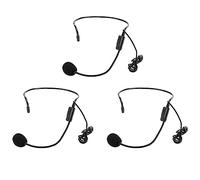 Cocoarm Microfono Auricolare 3pcs da 3,5 Mm Microfono per la Testa di Cancellazione del Rumore Auricolare con Parabrezza, Ideale per Lezione, Insegnamento, Discorso, Guida Guida Allo