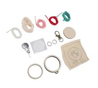 Cocoarm Mini Ricamo a Cerchio, Kit Artigianale in Legno, Portachiavi per Principianti con Tessuto e Filo per Divertimento Creativo