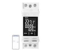 Cocoarm Misuratore di Interruttori Automatici, Misuratore Digitale di Corrente e Tensione su Guida DIN per PC AC da 85 A 265 V 63 A Monitor LCD di Potenza KWh Frequenza PF per Case Fabbriche Uffici