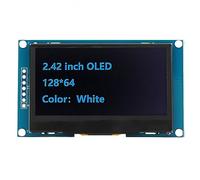 Cocoarm Modulo Display, Porta Seriale SPI Schermo OLED da 2,42 Pollici, Modulo Display Digitale SSD1309 128 X 64 per Fai da Te con Vista Chiara Autoluminosa per Progetti (MRA091C Blu)