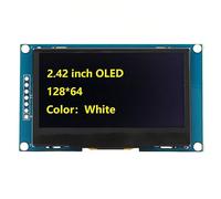 Cocoarm Modulo Display, Porta Seriale SPI Schermo OLED da 2,42 Pollici, Modulo Display Digitale SSD1309 128 X 64 per Fai da Te con Vista Chiara Autoluminosa per Progetti (MRA091B Giallo)