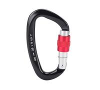 Cocoarm Moschettone con Chiusura in Alluminio 7075 Clip per Arrampicata su Roccia 25 KN Dado Antiscivolo con una Mano 63 G per Discesa in Corda Doppia Salvataggio Alpinismo Speleologia (BLACK)