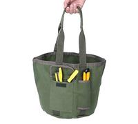 Cocoarm Organizzatore Impermeabile per Borsa per Attrezzi da Giardino, Supporto Portatile per Secchiello in Tela per Lavori Agricoli di Giardinaggio con 2 Tasche Laterali, Verde 11,8 Pollici