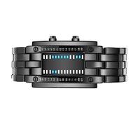 Cocoarm Orologio Digitale LED Blu a Matrice Binaria, Orologio da Polso Elettronico in Lega, Design Alla Moda, Impermeabile, Ideale per Uomini e Donne