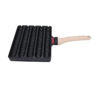 Cocoarm Padella per Salsicce Griglia, Design Compatto Antiaderente con Maniglia Resistente Al Calore per Cucinare in Interno Ed Esterno, Perfetta per Salsicce Hot Dog e Spuntini per la (BLACK)