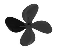 Cocoarm Pala della Ventola di Ricambio per Stufa in Lega di Alluminio, 4 Pale, 18 Cm, Nera, a Basso Rumore, Alimentata a Calore, Facile Installazione per Ventilatori per Stufe a Legna, per Uso