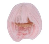Cocoarm Parrucca per Bambole BJD, Stile Botto Dritto in Fibra Morbida a Rete Interna per Bambole BJD 1/3, Perfetta per il Fai da Te e Giochi di Ruolo (PINK)