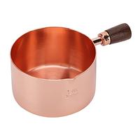 Cocoarm Pentola per Salsa, Pentola per Salsa in Acciaio Inossidabile Oro Rosa con Manico in Legno, Acciaio 430, Facile da Pulire, Uso per Versare per la di Casa, Ristorante, Picnic (1 tazza)