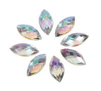 Cocoarm Perline Acriliche con Retro Piatto a Forma di Occhio di Cavallo, 500 Pezzi per Accessori di Abbigliamento e Decorazioni per il Telefono (WHITE)