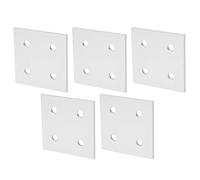 Cocoarm Piastra di Collegamento Verticale a 4 Fori Piastra di Collegamento in Alluminio 5 Pezzi Argento Anodizzato 2040 6060 8080 per Estensione Lineare del Profilo di Estrusione di Alluminio e (6060)