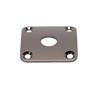 Cocoarm Piastra Jack Quadrata a Base Piatta per Chitarra Elettrica, | Costruzione in Lega, Interasse Viti da 25,5 Mm, Foro Jack da 10 Mm, Ricambio per Corpi di Chitarra con Fondo Piatto